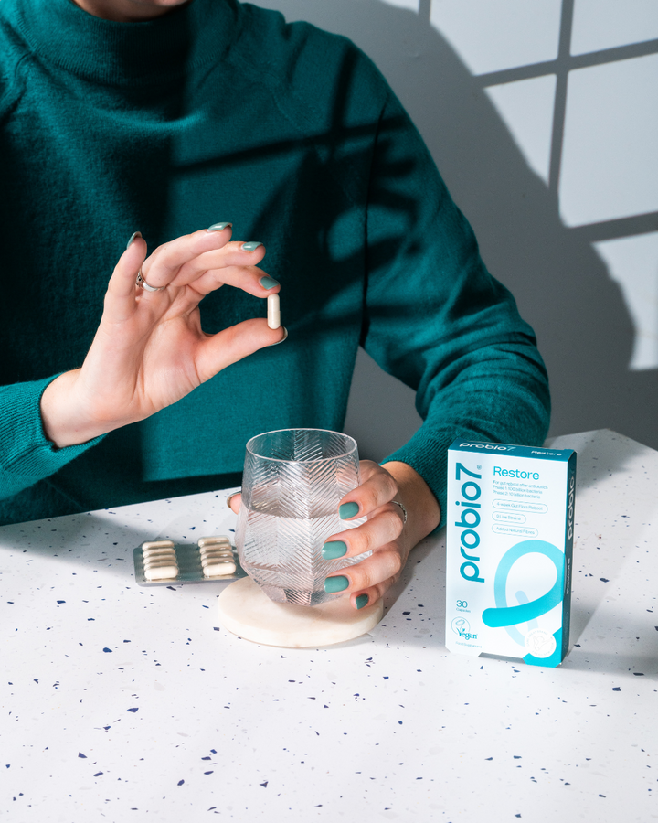 Formulated specifically for those on antibiotics, to reboot and replenish their gut microbiome.